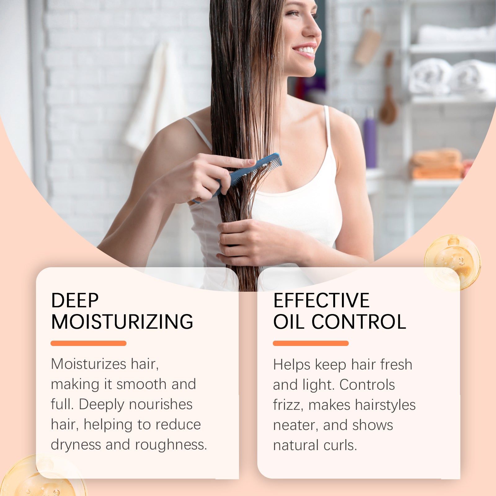 Coconut Moisturizing Shampoo Set for Curly Hair, Volumizing, Deep Nourishment ,1set