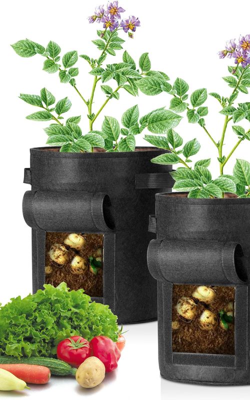 2 Pack Potato Growing Bags Photato Pot Vegetable Growing Container With Flap And Handles