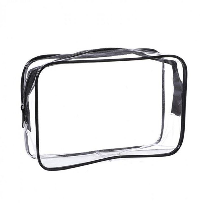 Portable Travel Zip Look PVC Bags Waterproof Transparent Makeup Storage Bag L