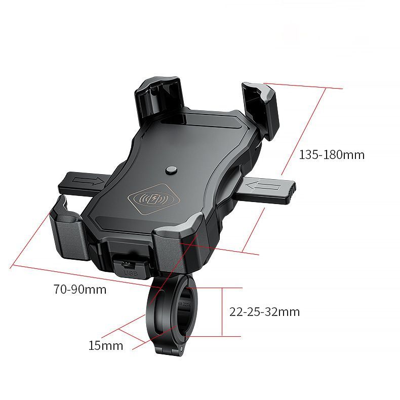 Motorcycle Wireless Charger Mobile Phone Holder 15W Phone Mount Navigation Bracket