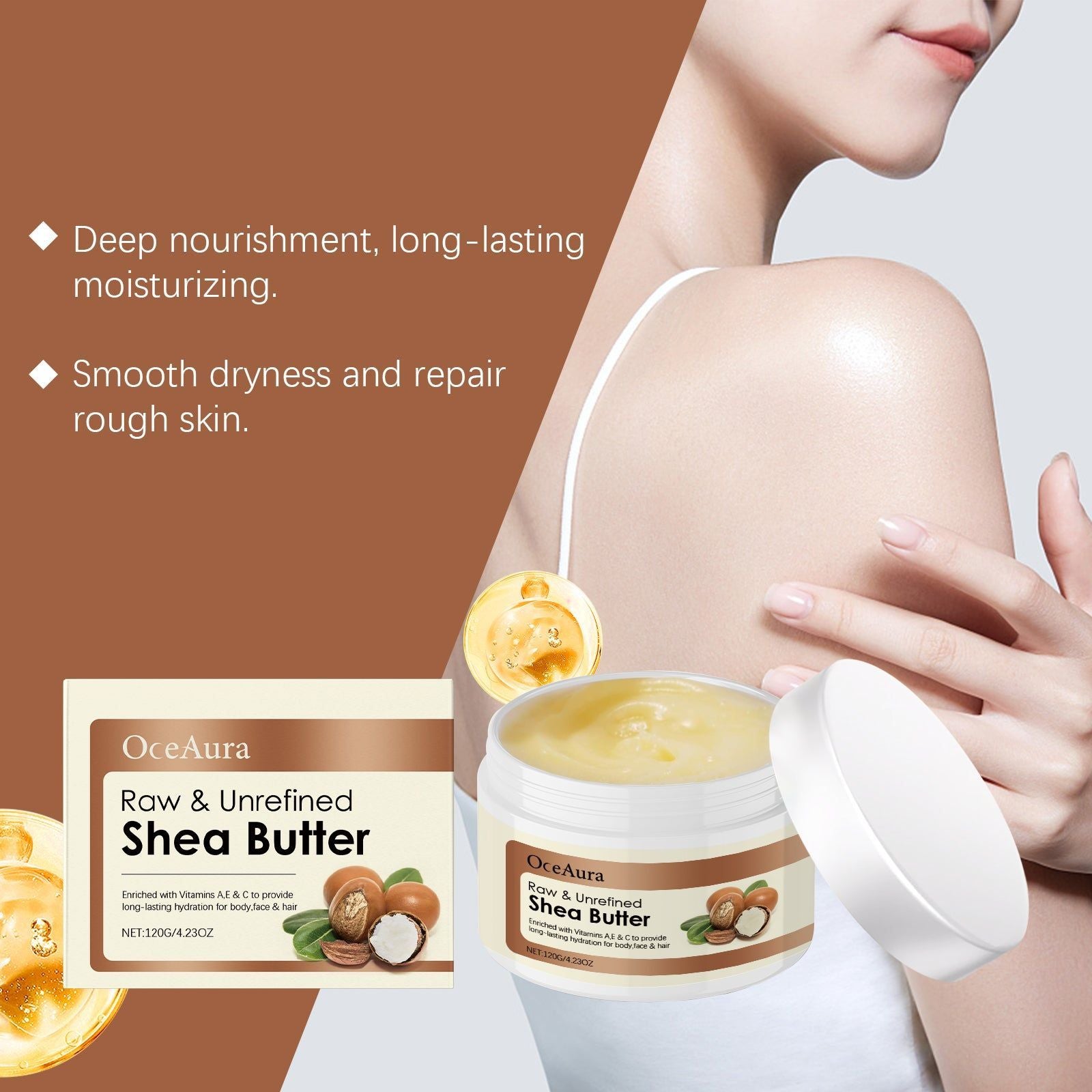Body Care Moisturizer, Long-Lasting Hydration for Skin and Hair, Nourishing and Softening ,120g