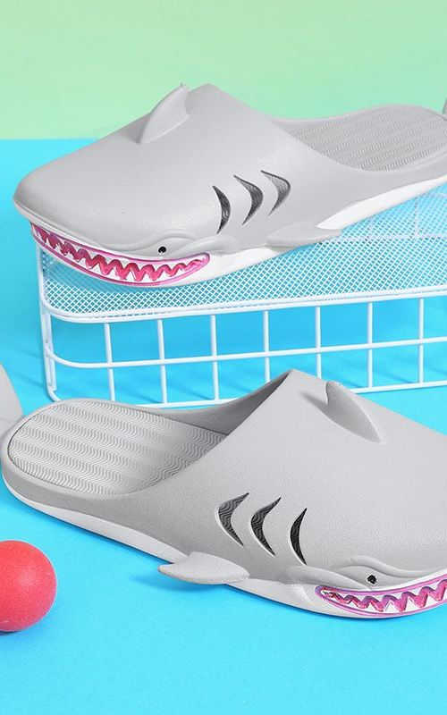 Shark Slippers Fish Shaped Shoes Outdoor Beach Cartoon Sandals Home Funny Slipper