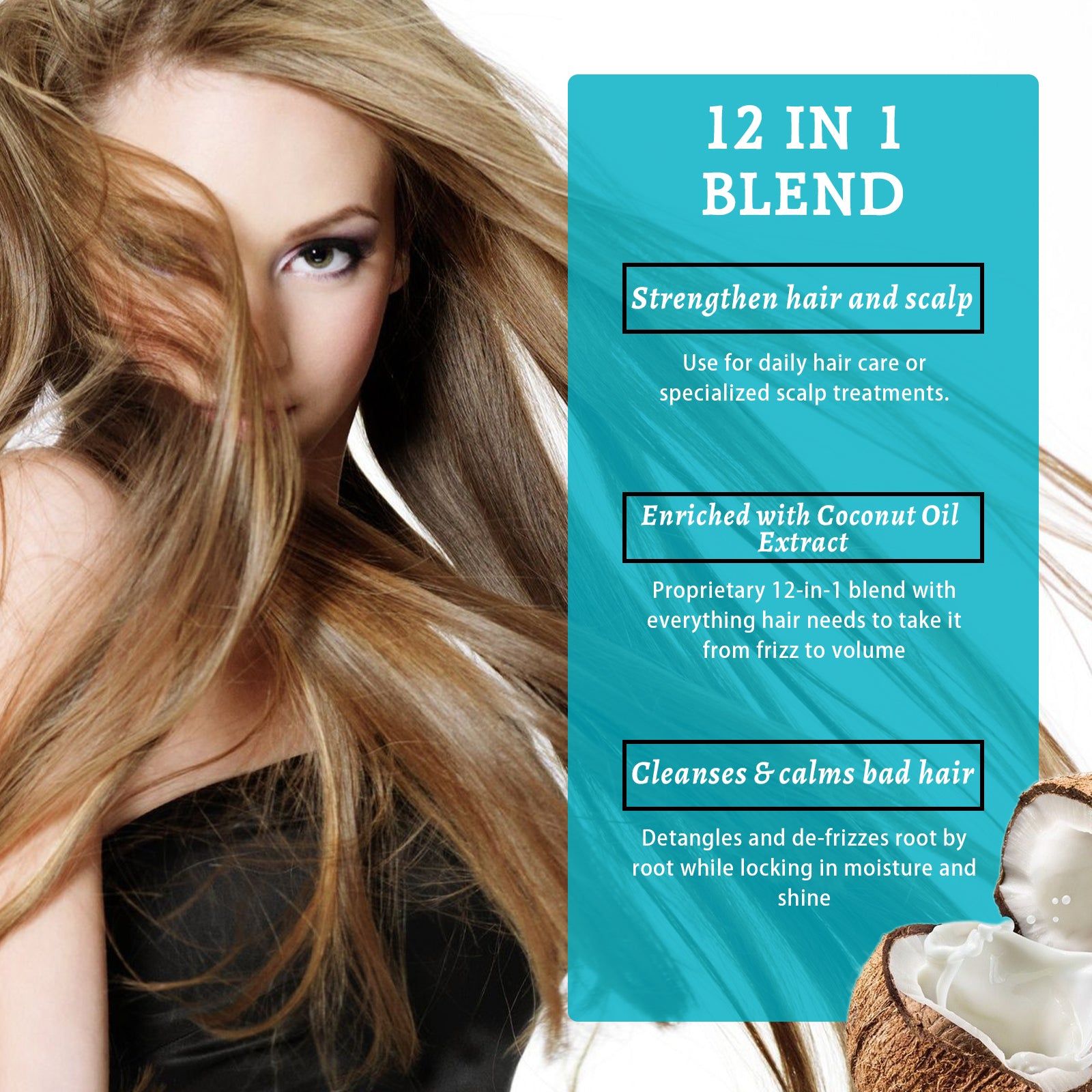 Anti-Frizz Shampoo Repair Split Ends, Nourish Hair, Moisturize, Grow ,100ml