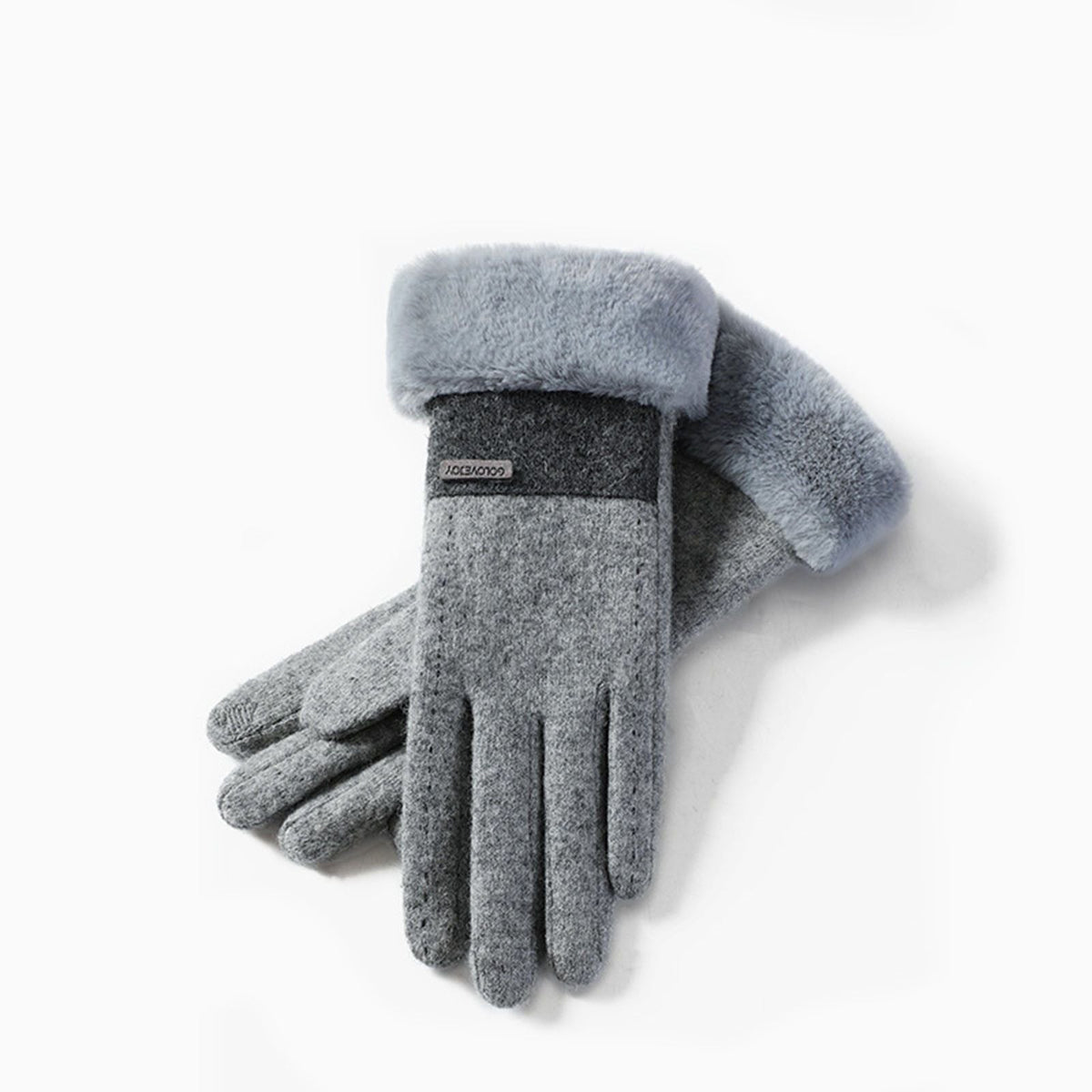 Women Warm Plush Glove Warm Touchable Screen Winter Wool Thicken Mittens
