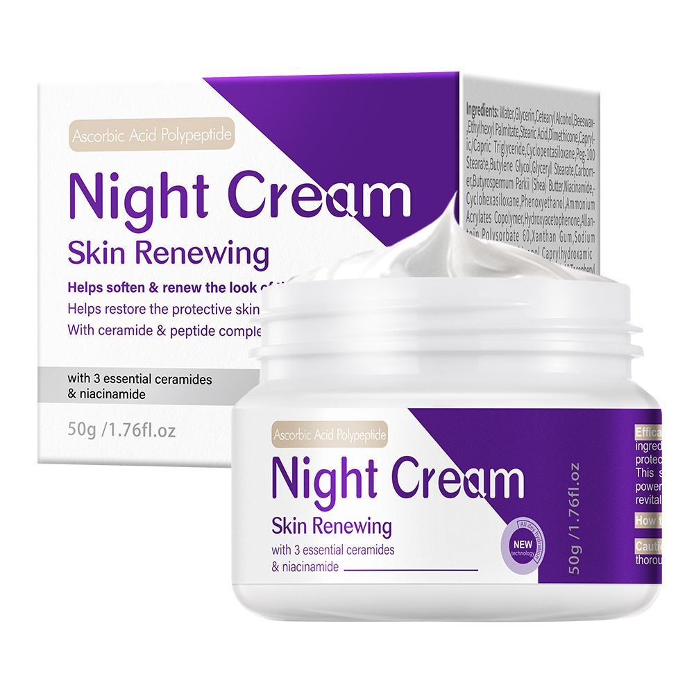Skin Renewing Night Cream with Niacinamide & Ceramides – Hydrating & Repairing Face Moisturizer