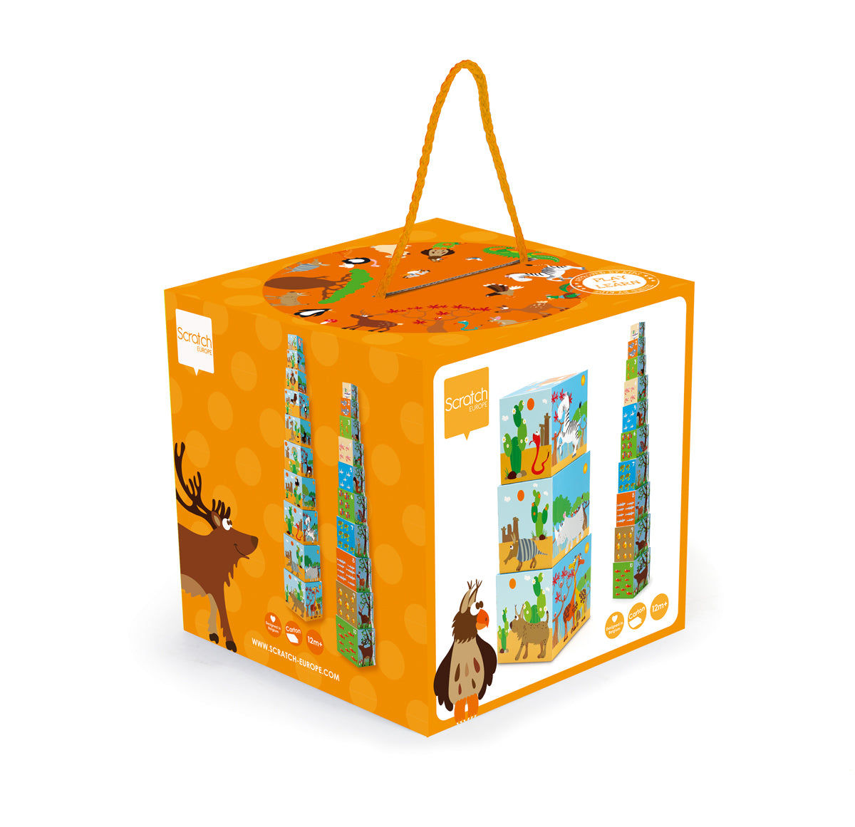 Animals Of The World 10 Pcs Stacking Tower - Jumbo