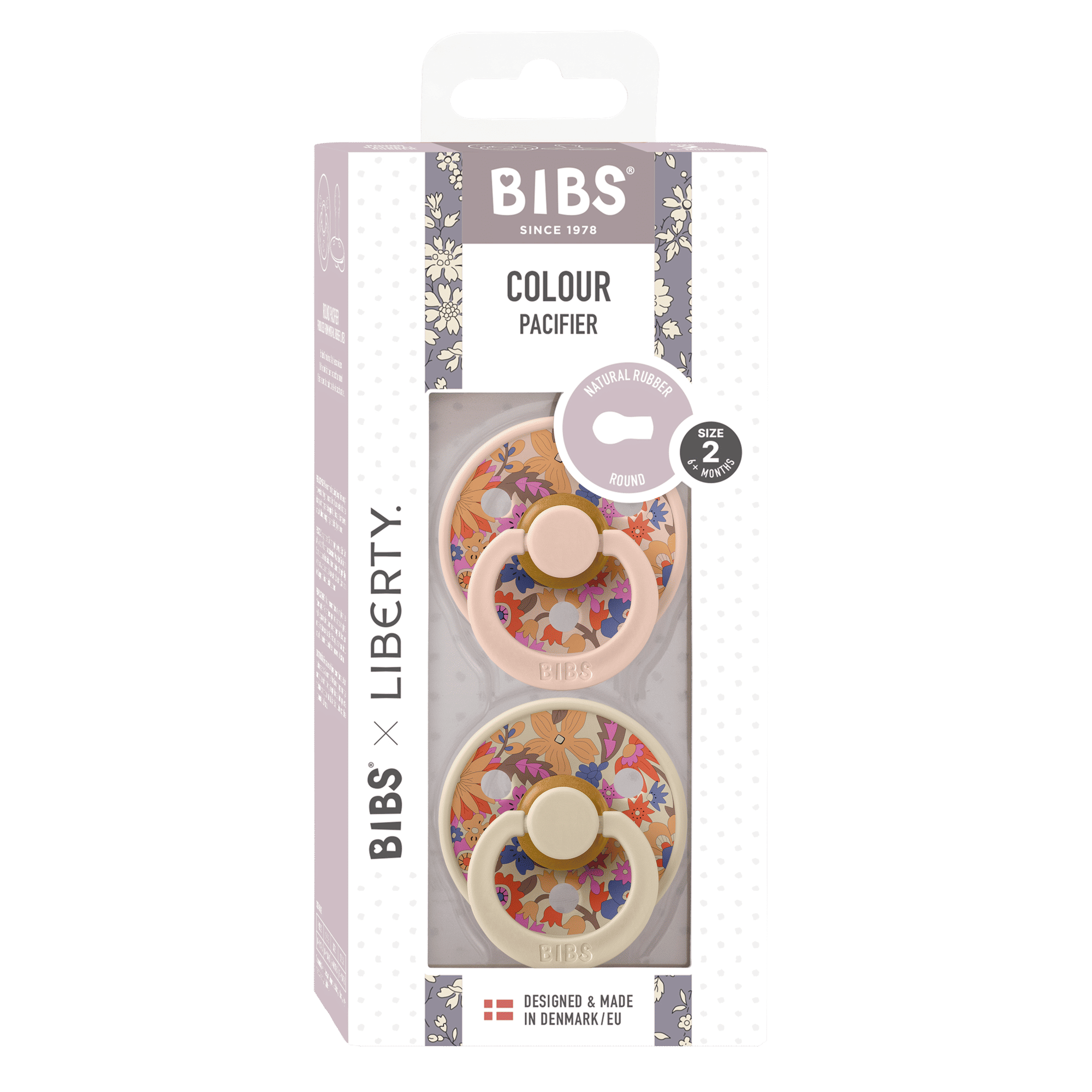 Bibs x Liberty 2 PACK Colour June Blossom Latex Size 2 Blush Mix
