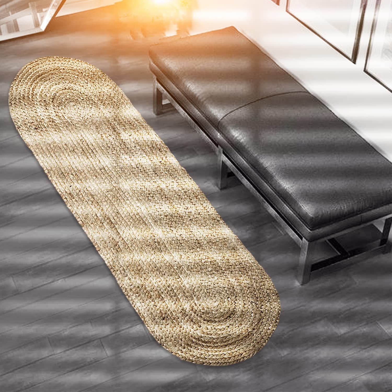 AIESY® Handwoven Jute Braided Carpet for Room
