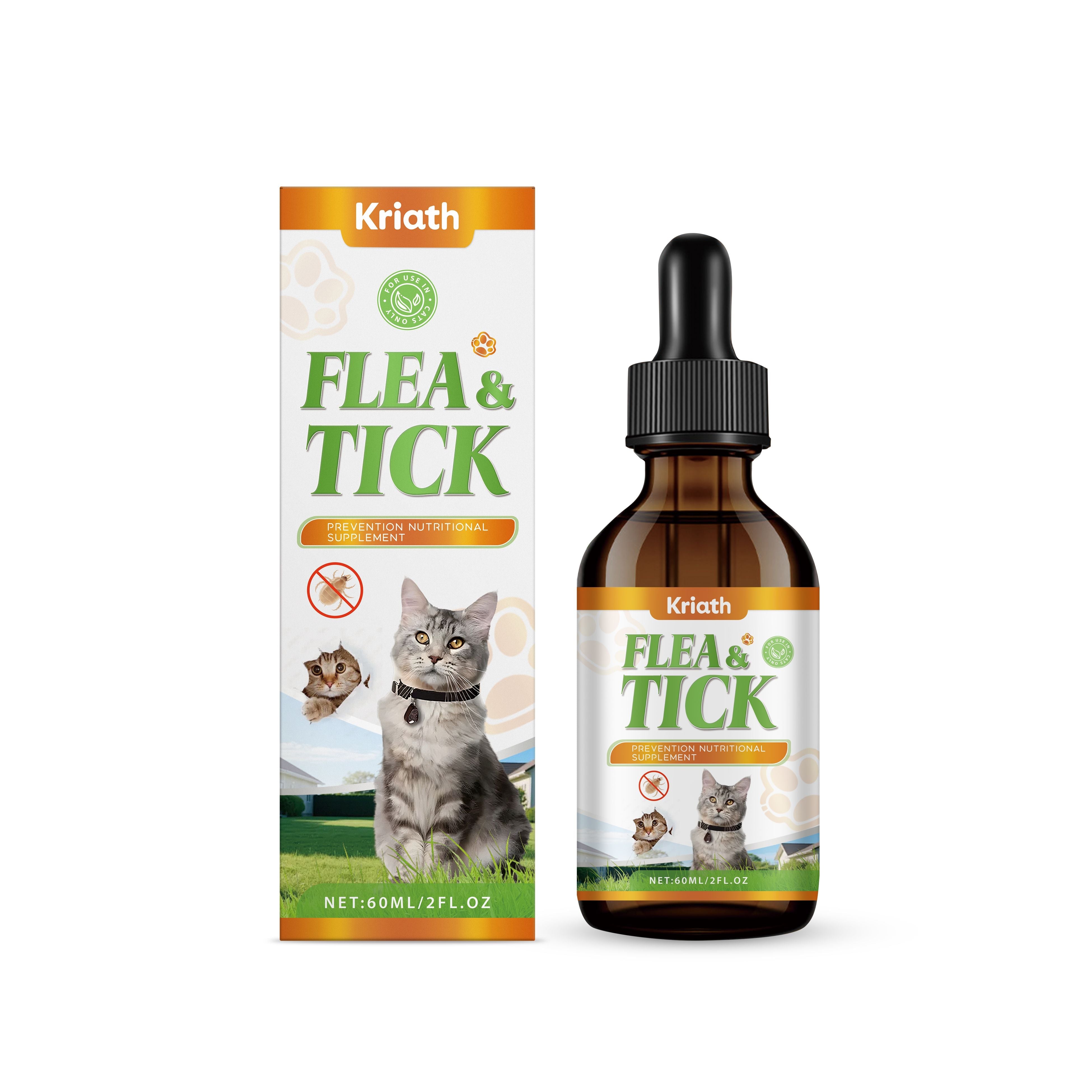 Cat Body Care Drops, Gentle Flea and Tick Protection, Boost Immunity, Easy Daily Use ,60ml