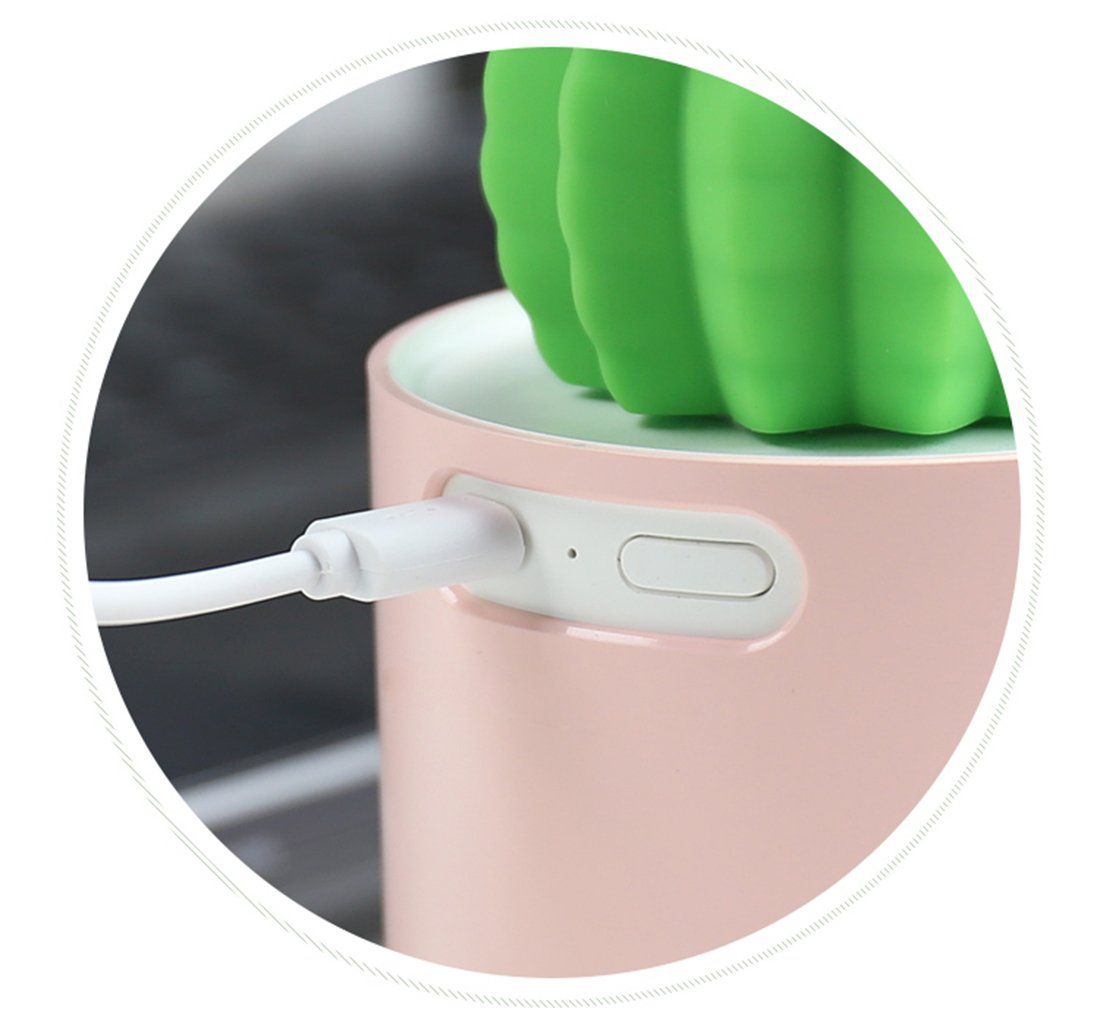 Mini Cactus Air Humidifier USB Portable Cool Mist Air Diffuser For Desk