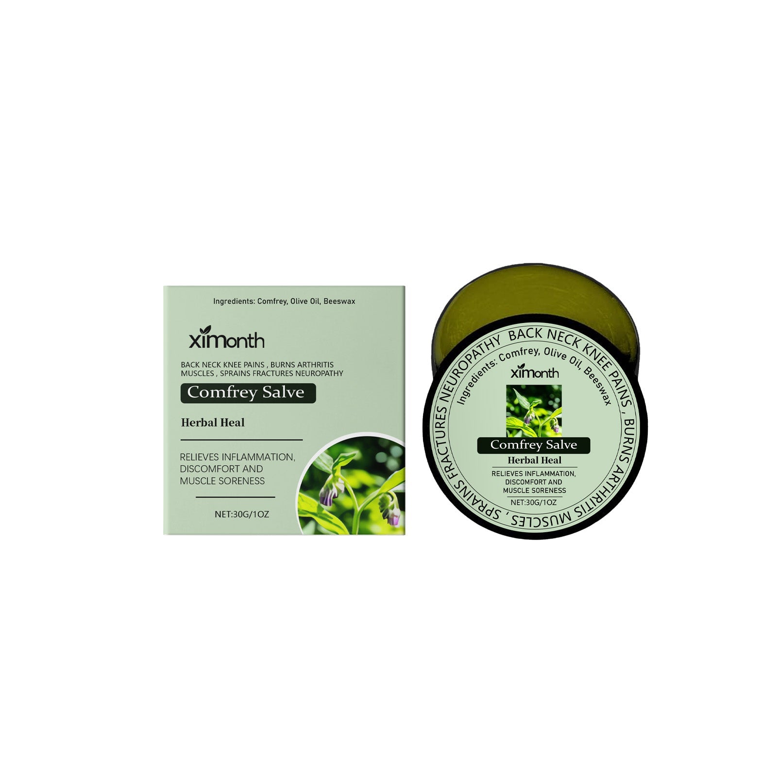 Comfrey Soothing Cream for Joint Pain, Natural Herbal Care, Relieves Body Discomfort ,30g