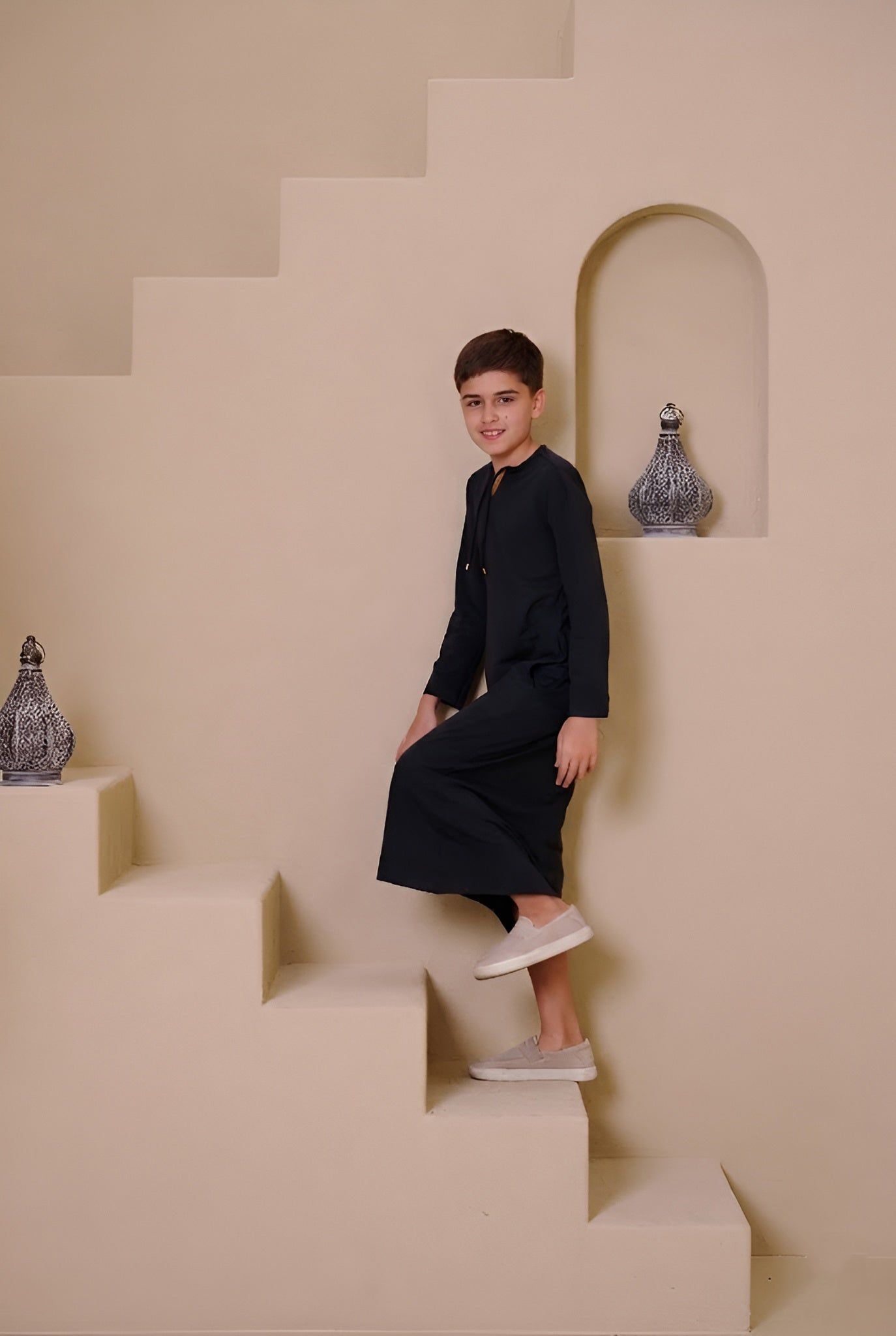 Sahil  Kids Abaya - Black