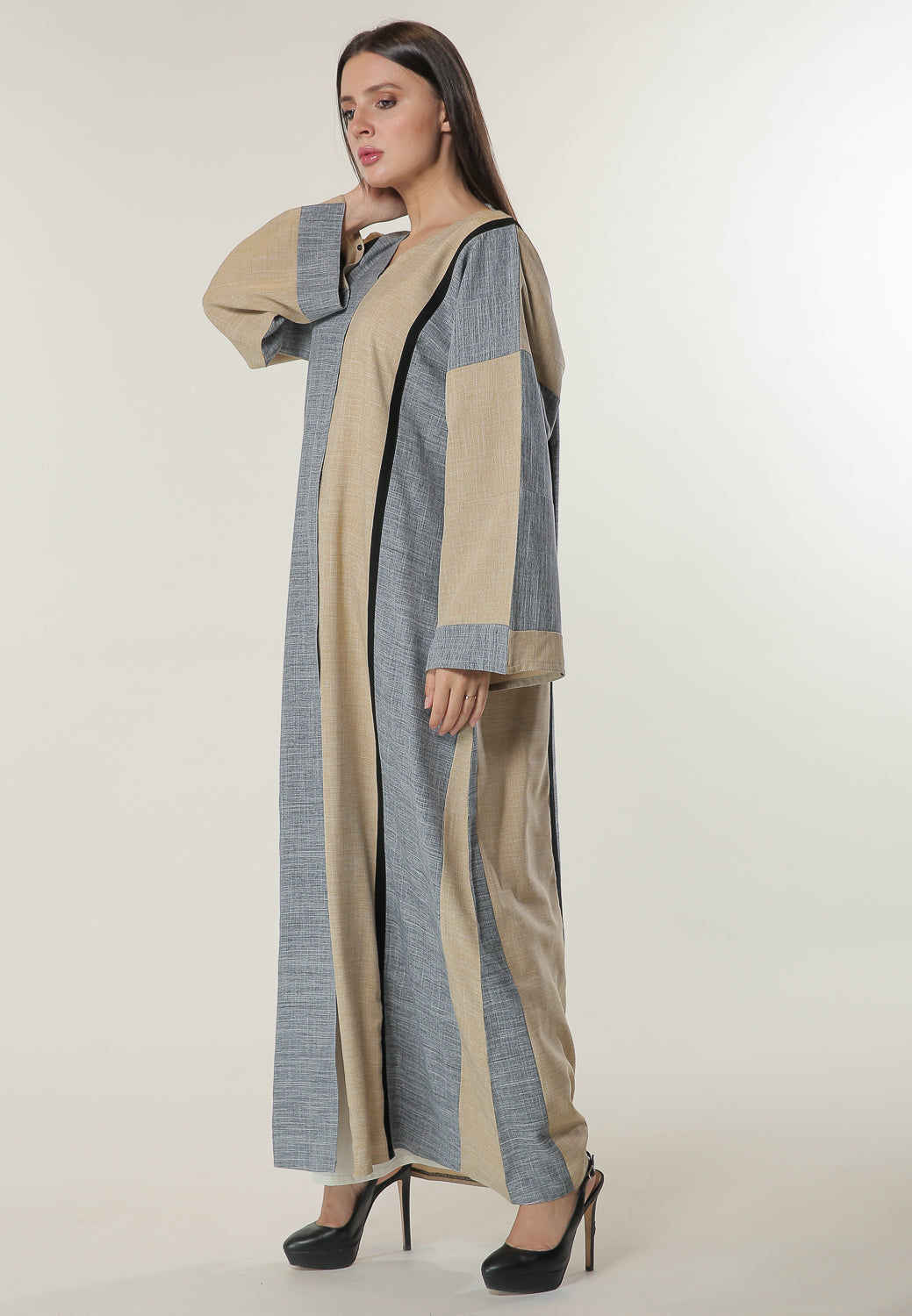 MOiSTREET Colorblock Casual Abaya