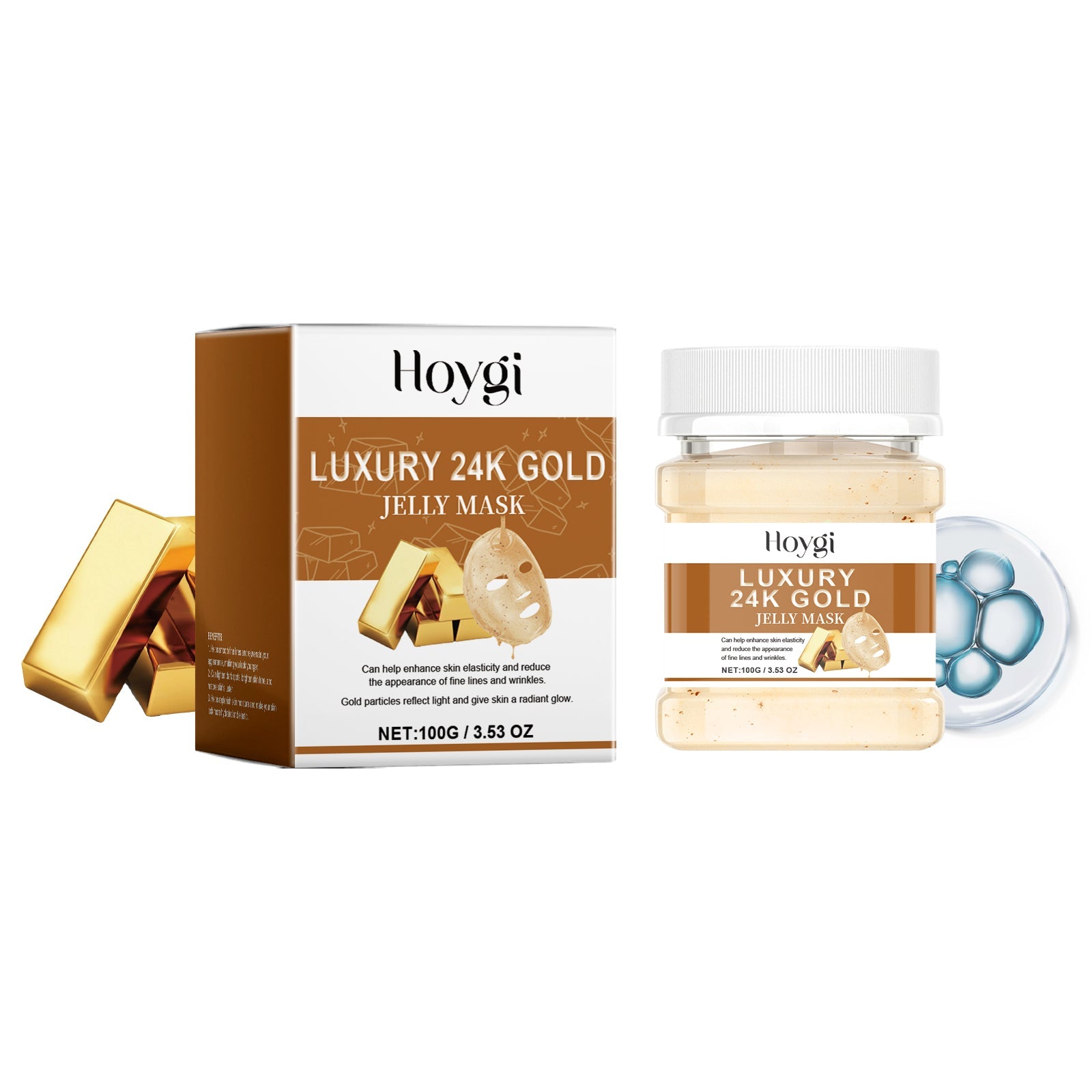 24K Gold Facial Mask Powder, Hydrating, Anti-Aging, Skin Firming, Moisturizing, Natural Glow ,100g
