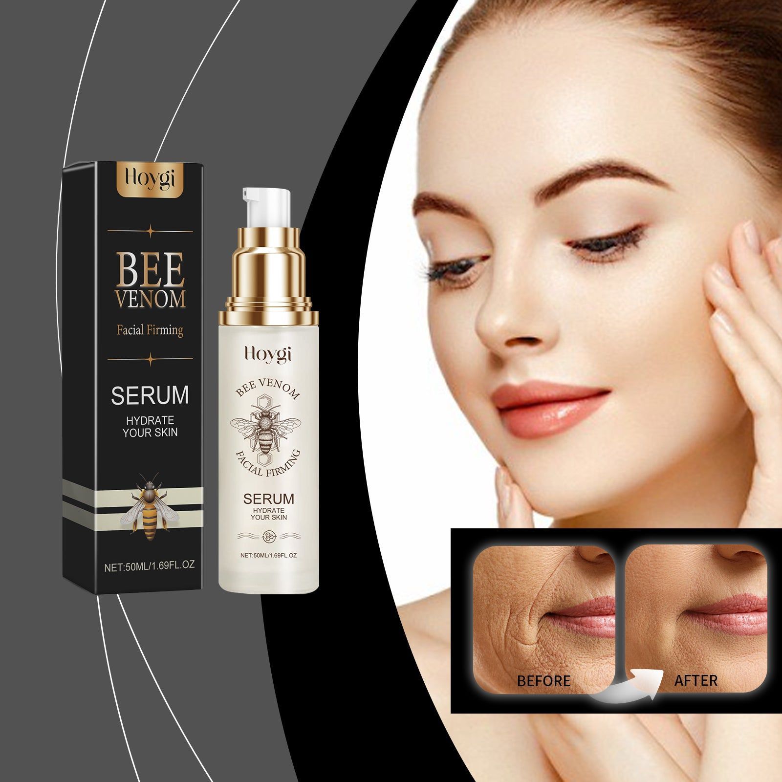 Bee Venom Facial Essence, Hydrating Moisturizer, Collagen Firming, Anti-Aging Skincare ,50ml