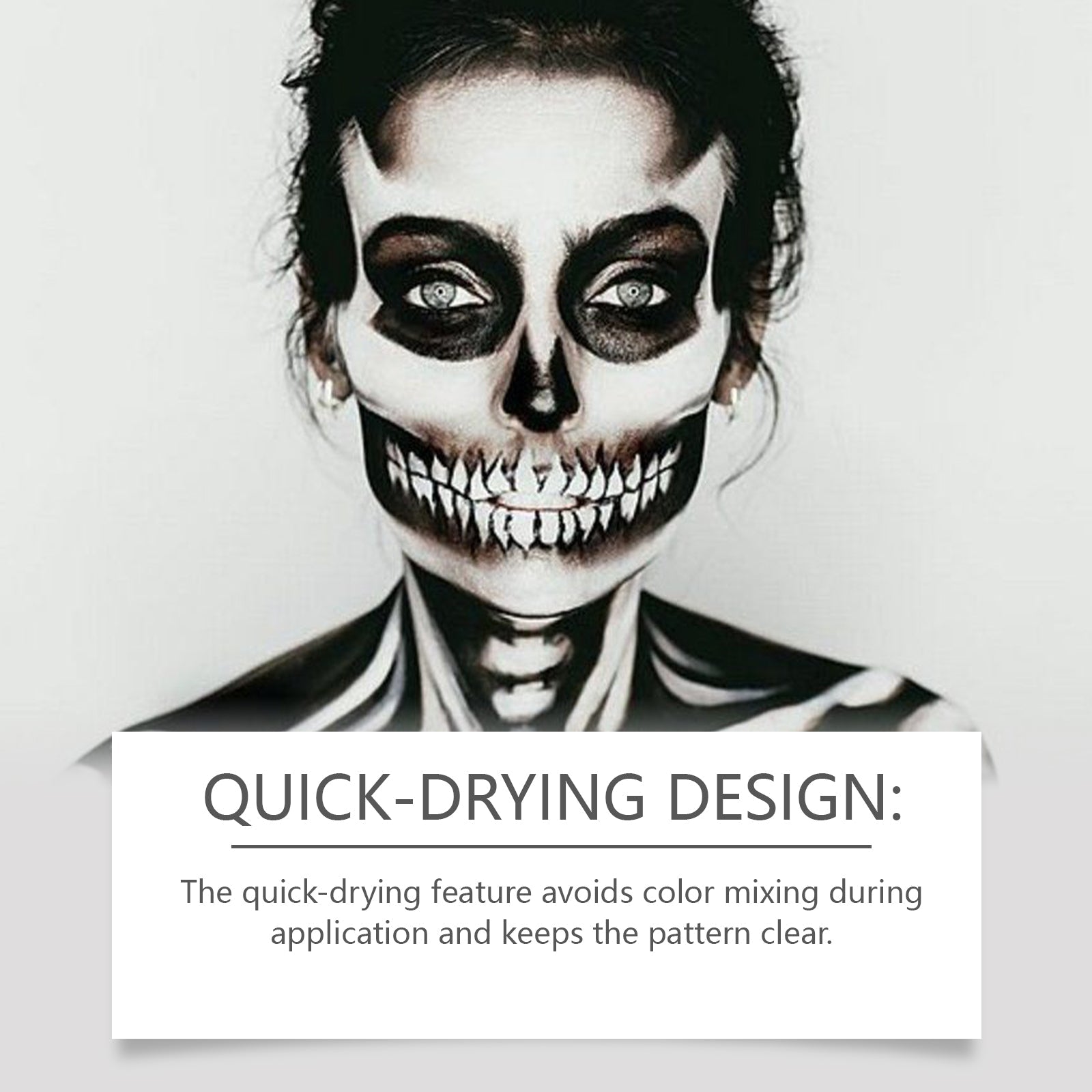 Black and White Halloween Body Paint, Easy to Use, Vibrant, Perfect for Spooky Costumes ,40g