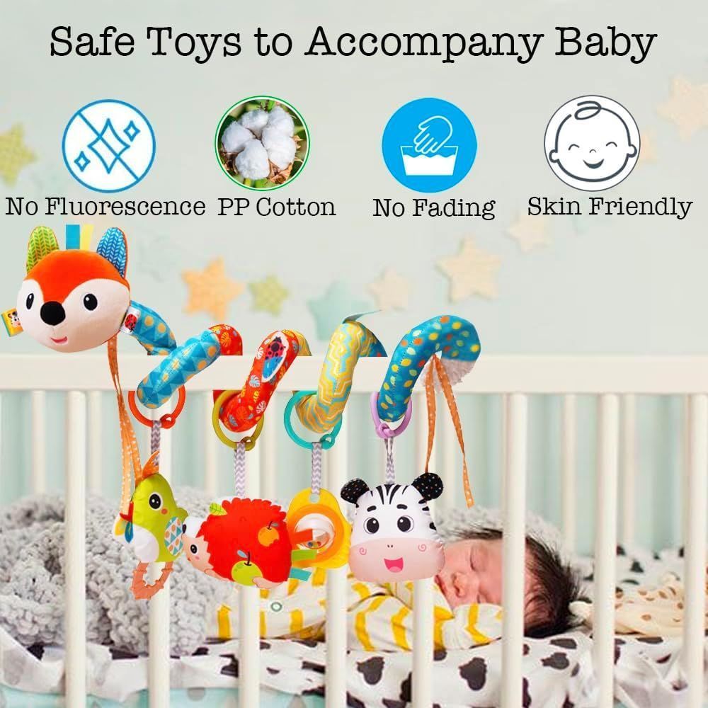 Stroller Toys Car Seat Toys for Babies 0-6 Months Infants Activity Spiral Hanging Crib Toy Gift