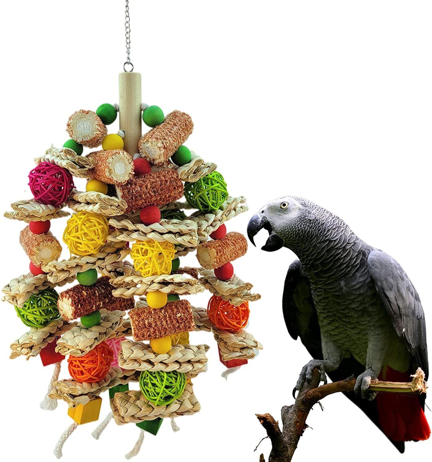 Parrot Toy Natural Corn Cob Chewing Bird Toys For Big Medium Sized Macaws
