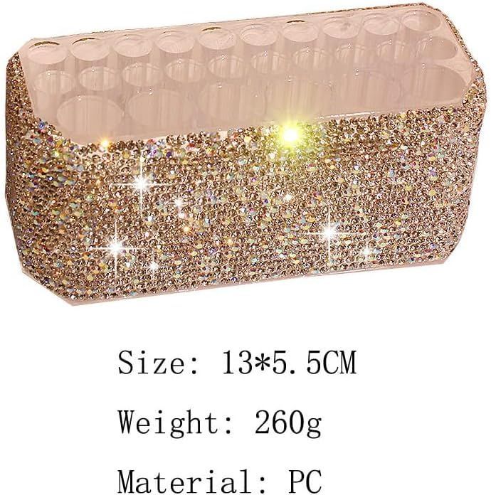 Rhinestone Makeup Brush Holder Pen Organizer Display Stand for Eyebrow Pencils