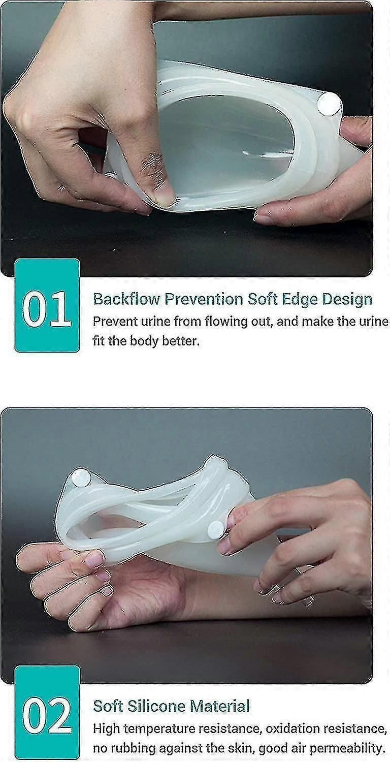 Silicone Urine Collector, 3 Type Optional With 2 Urine Catheter Bags For Men