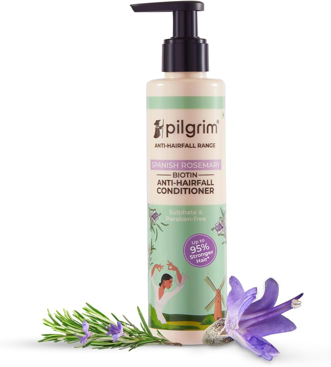 شامبو وبلسم Pilgrim Spanish Rosemary & Biotin المضاد لتساقط الشعر وزيت تنمية الشعر + سيروم Pilgrim Vitamin C Brightening Face Serum 5Ml مجانًا