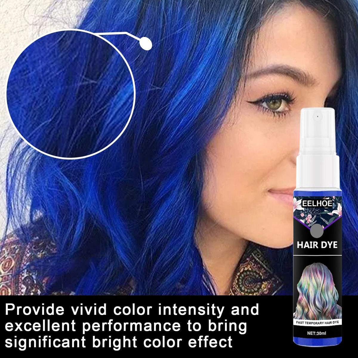 30ml Disposable Quick Hair Color Spray Portable Instant Hair Dyeing For Party