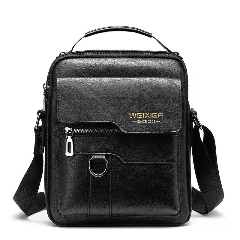 Men Shoulder Bag PU Leather Messenger Bag Crossbody Handbag Satchel Sling Bags