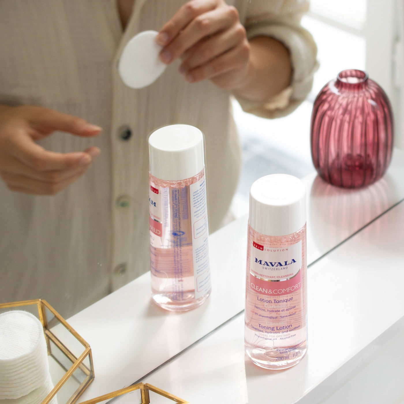 Mavala Swiss Skin Solution Clean & Comfort Caress Toning Lotion, Limited Edition Pink October, 200ml