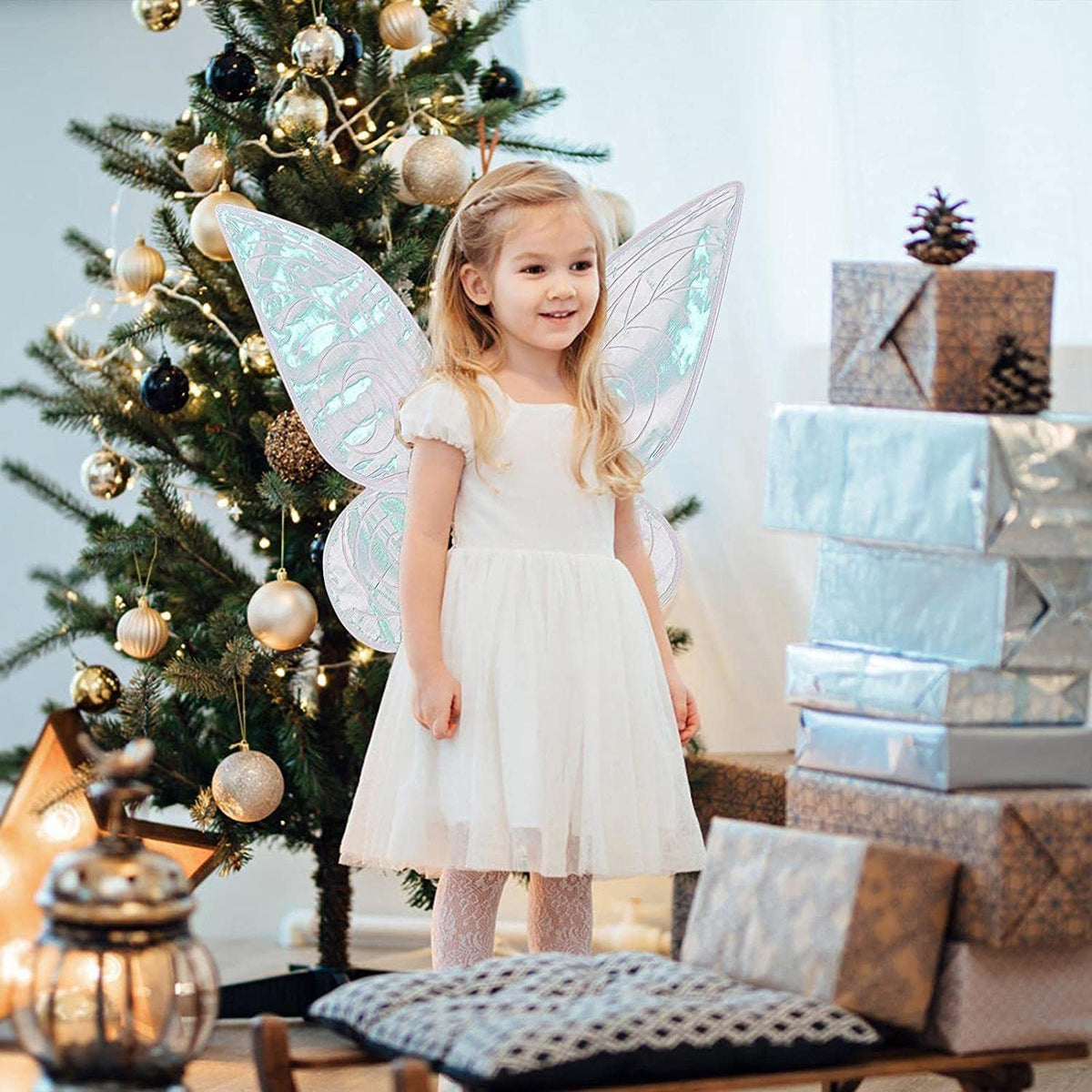 Light Up Butterfly Fairy Wings Costume Set Elf Party Dress Up Girls Halloween Costumes