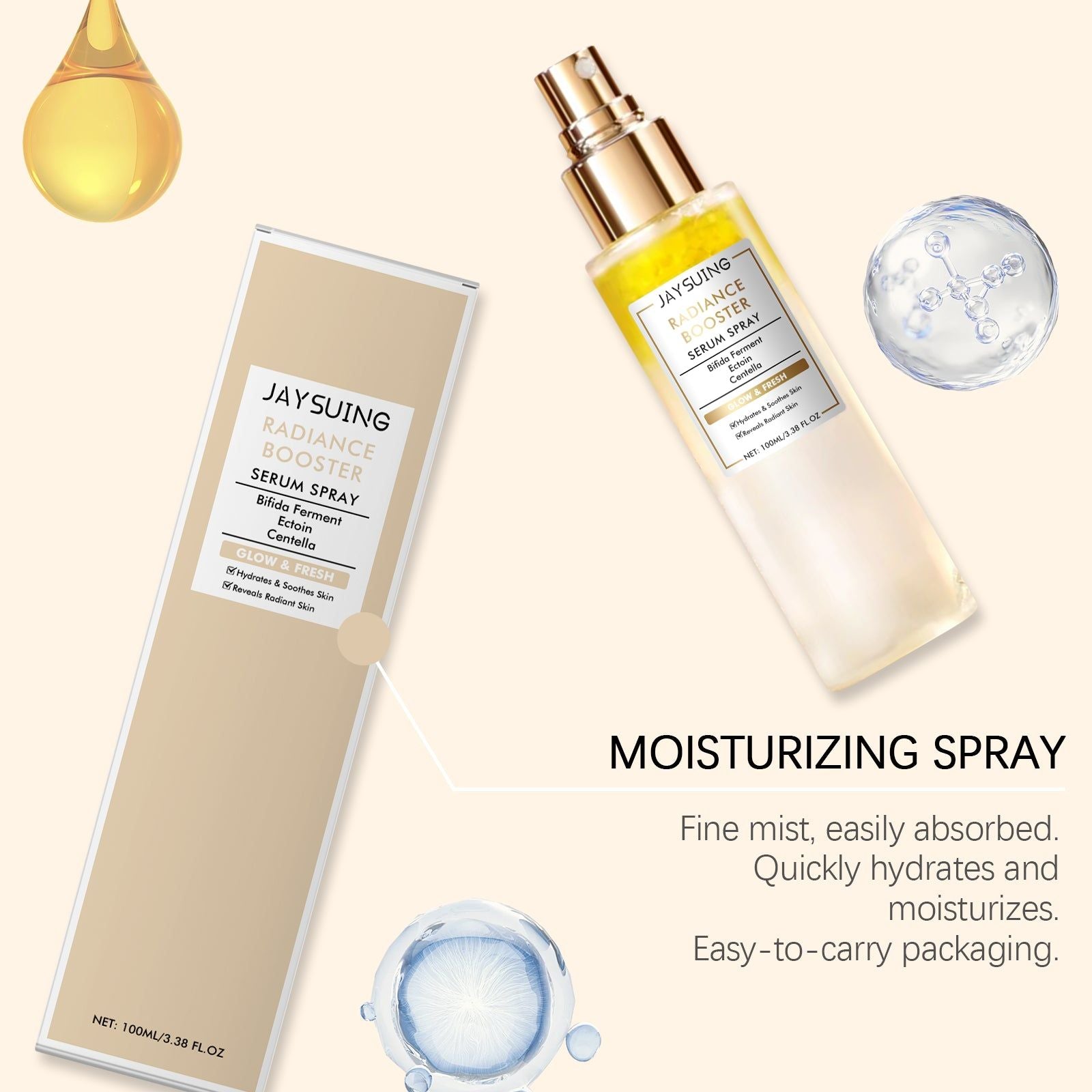Brightening Moisturizing Facial Spray, Hydrating and Soothing Skin Care, All Skin Types ,100ml
