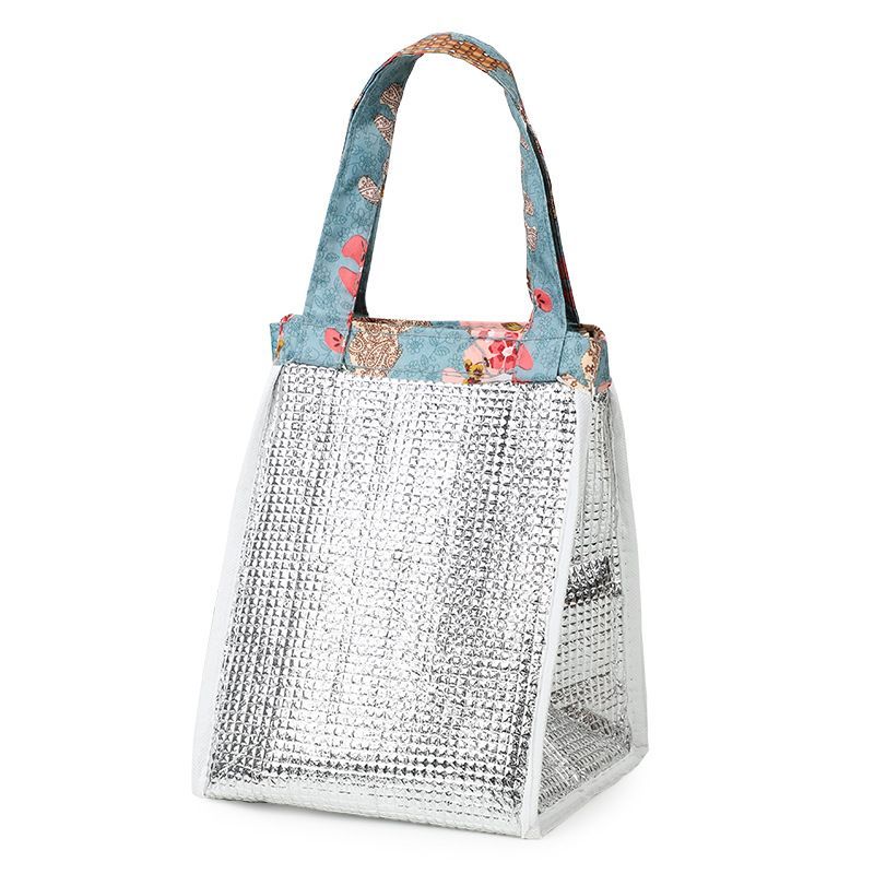 Floral Insulated Lunch Tote with Aluminum Foil Lining