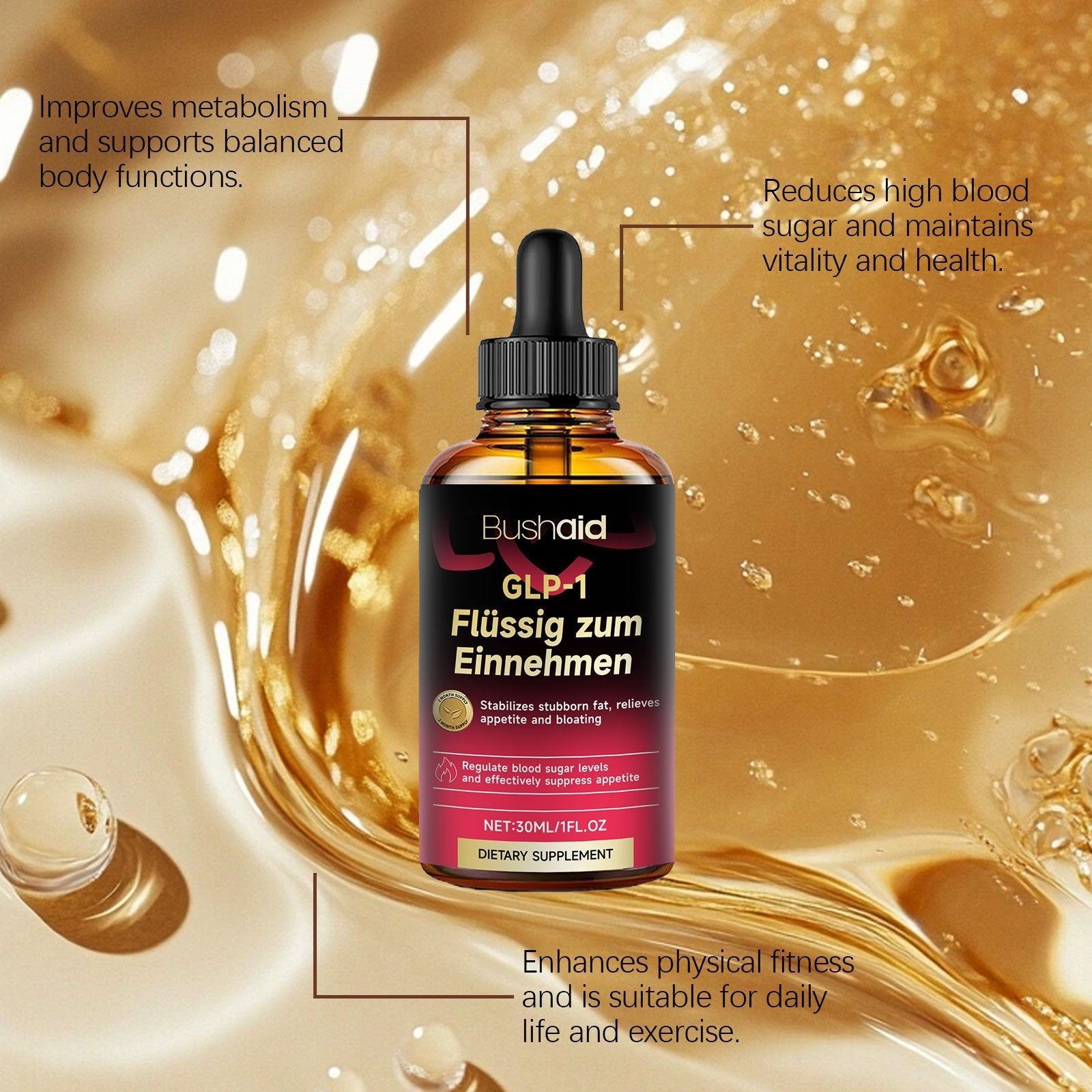 Boost Your Body Care with Sugar Control, Fat Burn, Slimming Drops, Natural Metabolism ,30ml