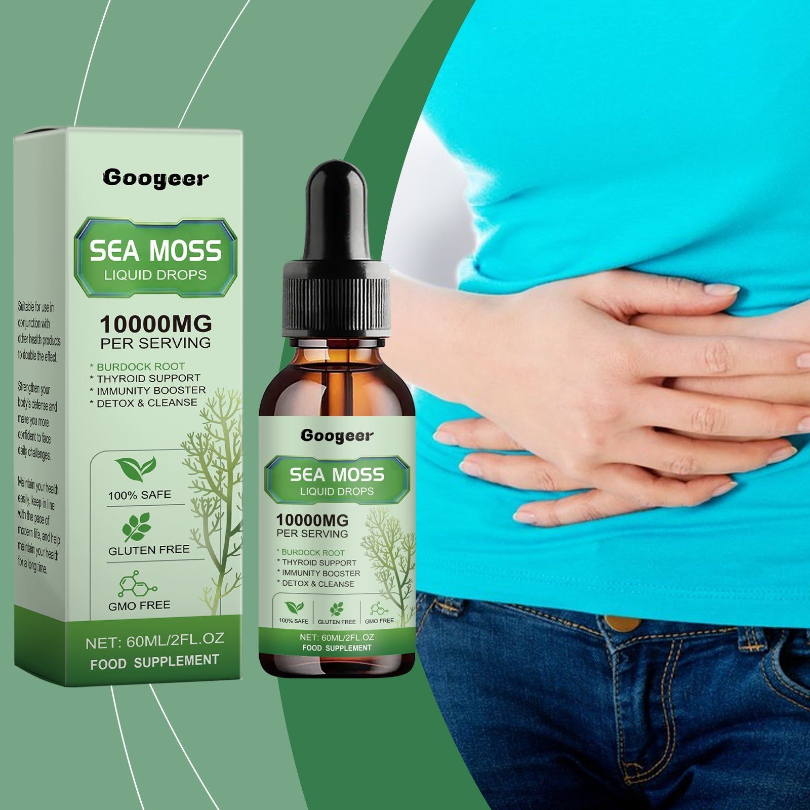 Sea Moss Liquid Drops for Body Care, Boost Immunity, Natural Herbal Support ,60ml