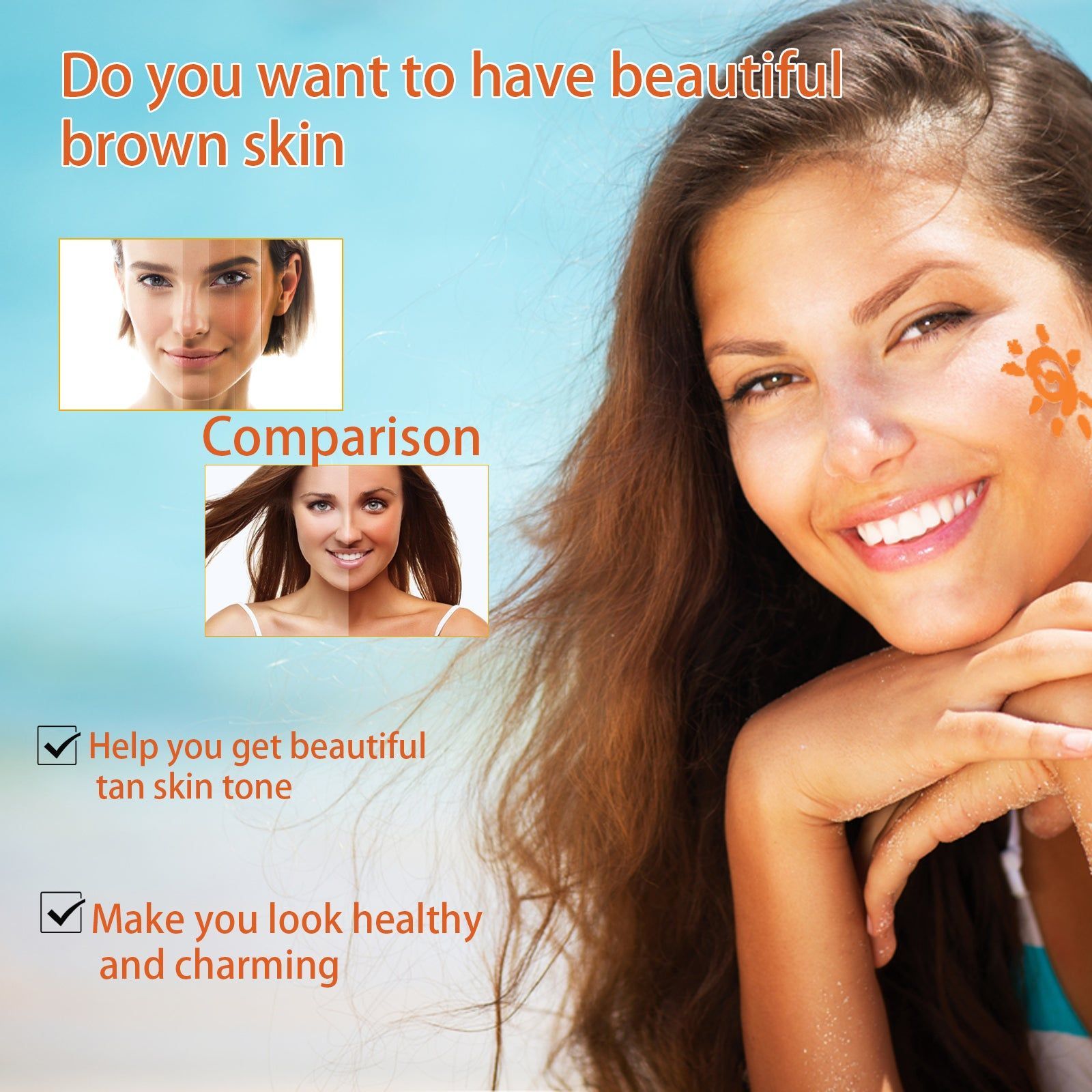 Black Repair Gel, Natural Summer Tanning, Skin Brightening, Moisturizing, Fast & Safe ,100g