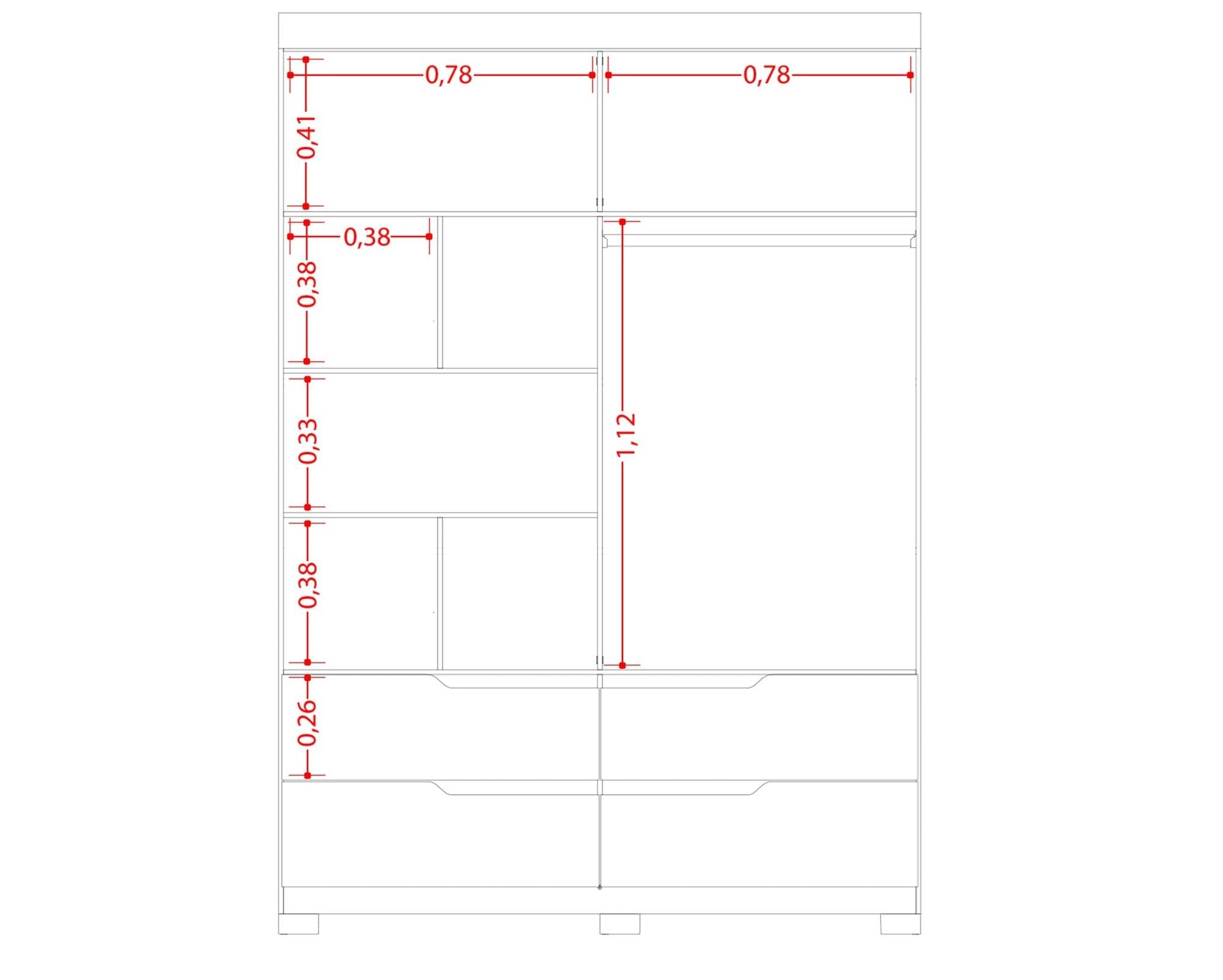 Doble White 4 Door Wardrobe
