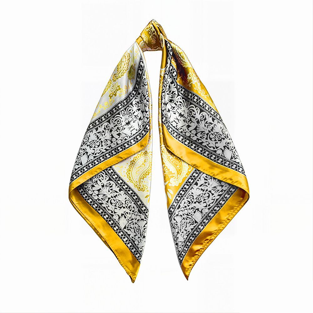 6Pcs Paisley Satin Silk Square Scarf Set for Women 90cm