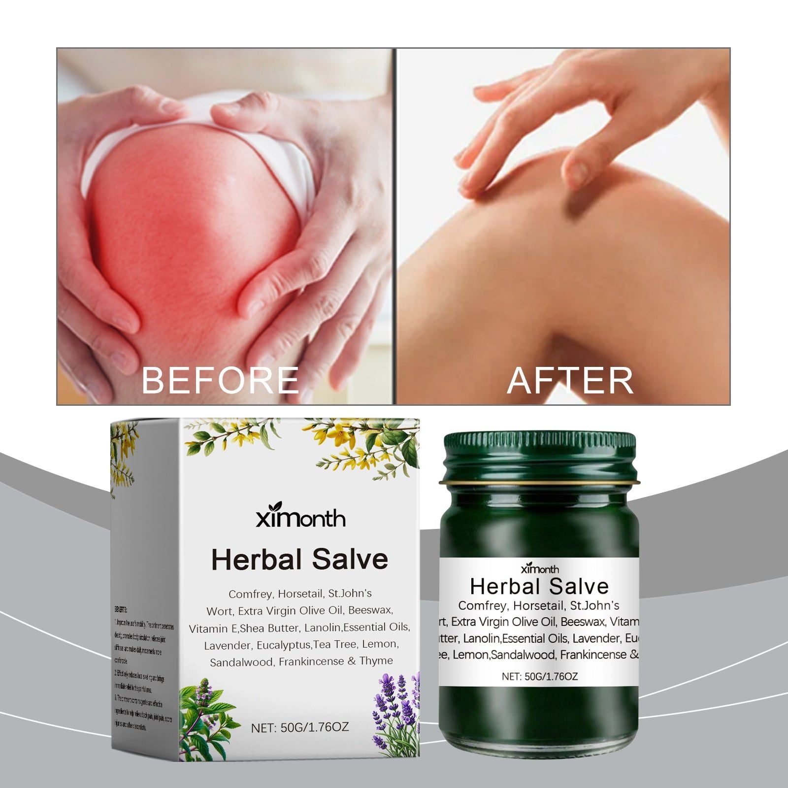 Comgrass Joint Care Cream, Herbal Soothing Pain Relief, Natural Muscle & Joint Massage ,50g