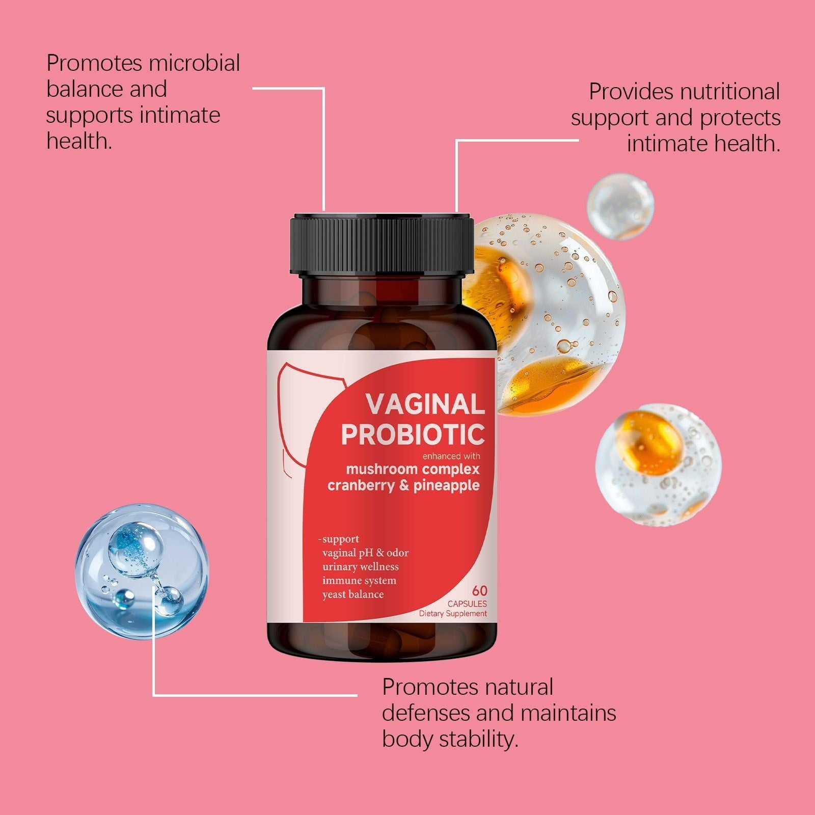Women's Probiotic Capsules for Body Care, Vitality, and Light Figure, Natural Support ,60patches