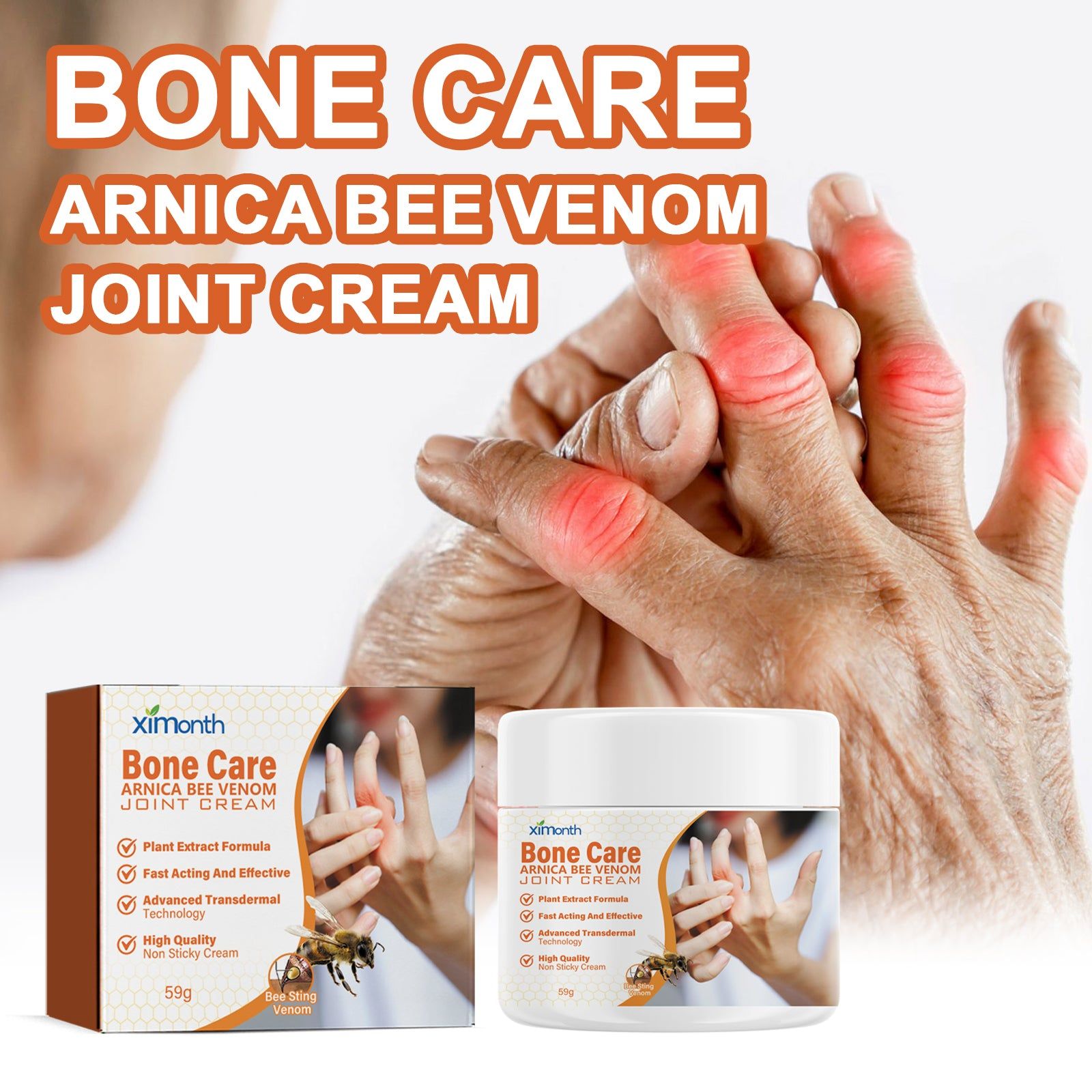 Bee Venom Joint Care Cream, Pain Relief, Inflammation, Flexibility, Natural ,59g