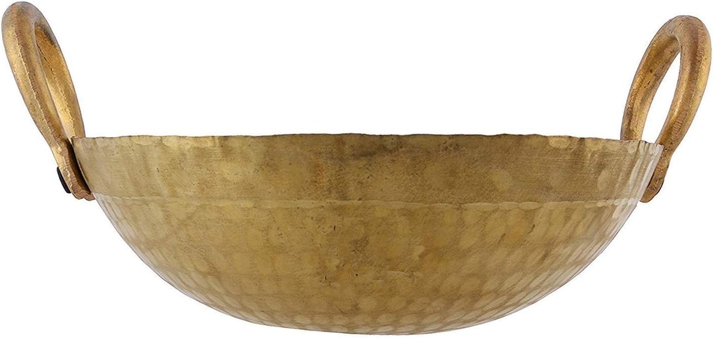 Hammered Brass Kadhai for Cooking 3000ml