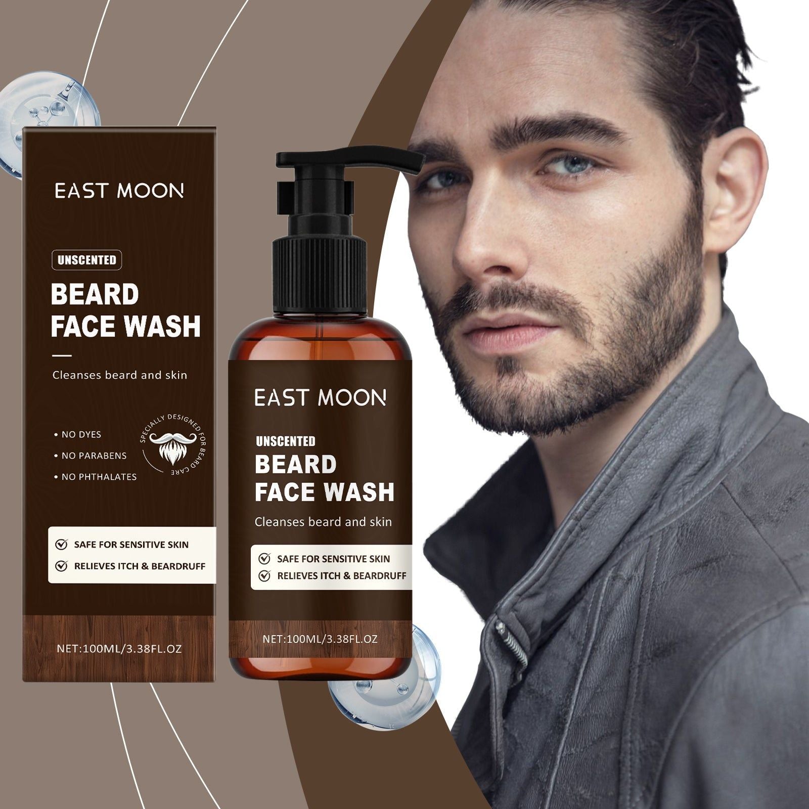 Beard Cleaning Foam, Gentle, Moisturizing, Brightening, All Skin Types ,100ml