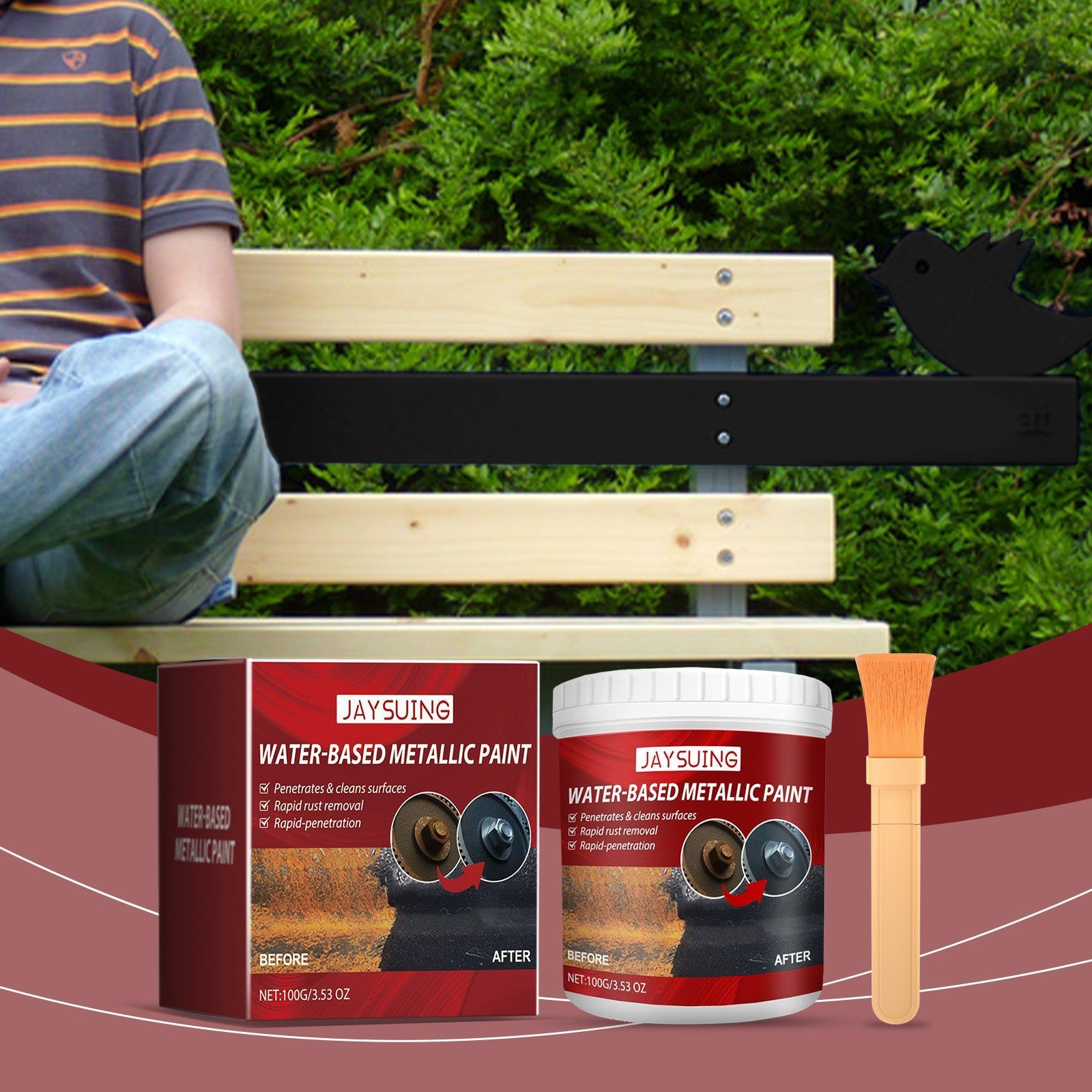 Rust Free Primer for Metal, Anti-Rust Coating, Automotive & Home Renovation ,100g