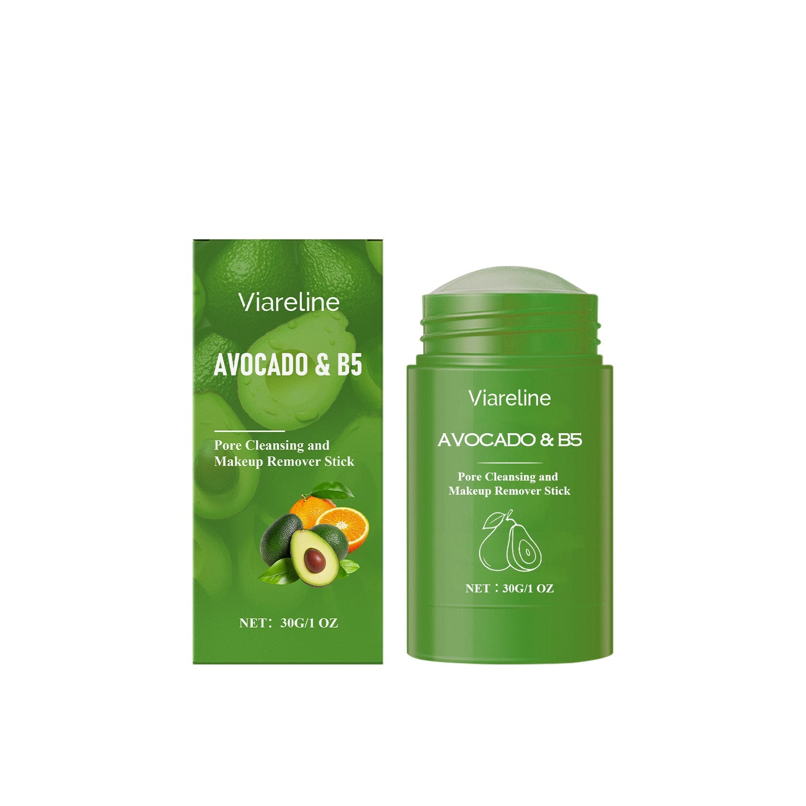 Avocado B5 Facial Cleansing Stick, Gentle Makeup Remover, Moisturizing, Easy to Use ,30g