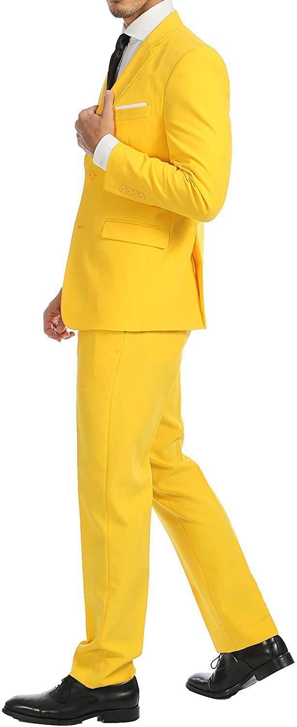 Tuxedo Suit For men Wedding Yellow Coat pant 2 Piece Partywear Classic wear