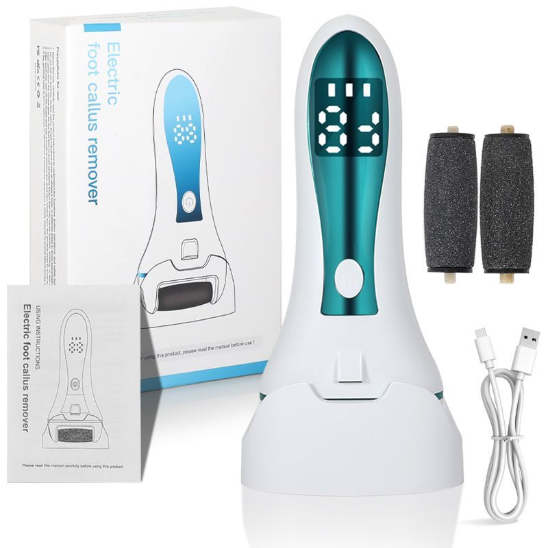 Rechargeable Electric Foot Callus Remover with LED & 2 Heads