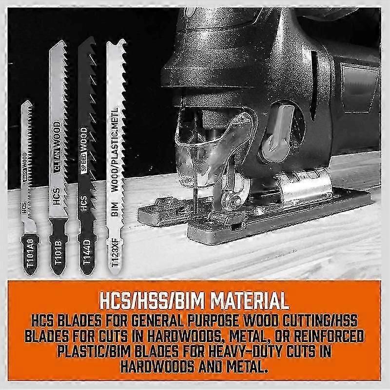 25 Pcs T Jig Saw Blade Set, T- Blades For Wood, Plastic And Metal Cutting