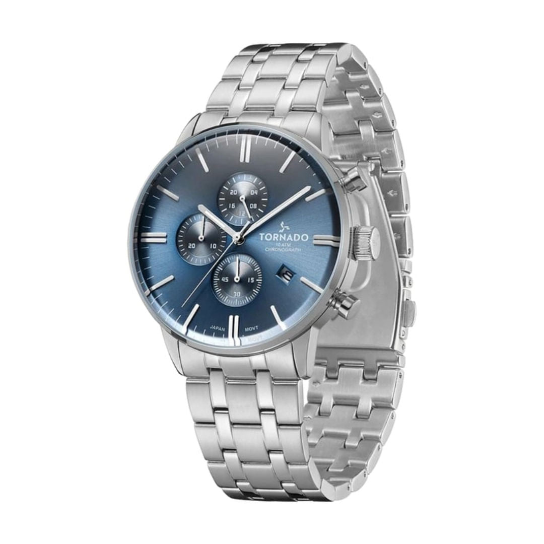 TORNADO Celestia Elite Men's Japanese Quartz Chronograph Stainless Steel Watch
