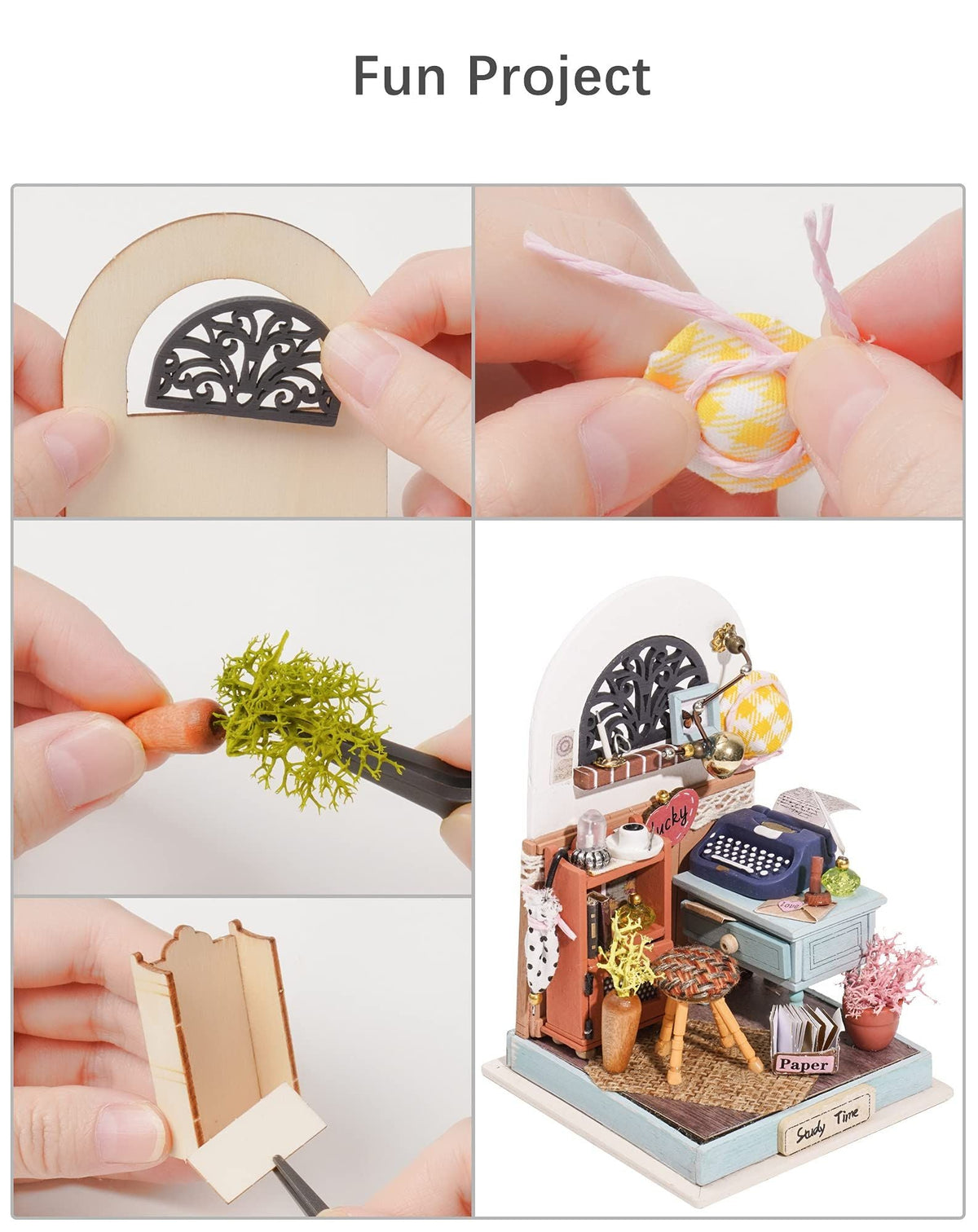 DIY Dollhouse Miniature Kit Mini House Assembly Toy Puzzle Wooden Craft Gifts