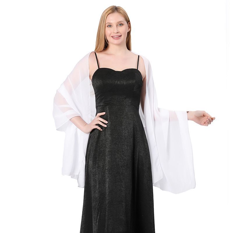 Dark Green Chiffon Shawl Wrap for Women Wedding Evening