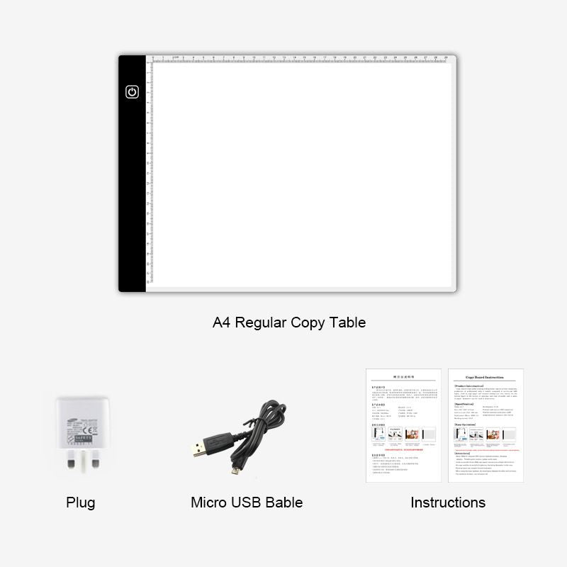 A4 LED Light Box Copy Board Dogital Drawing Pad Painting Copy Tablet With USB Cable